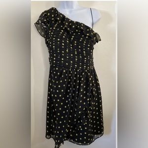 (NWT) Allen B. Ladies Size 12 Black & Gold Polka Dot Fancy Dress Retails @$70.00